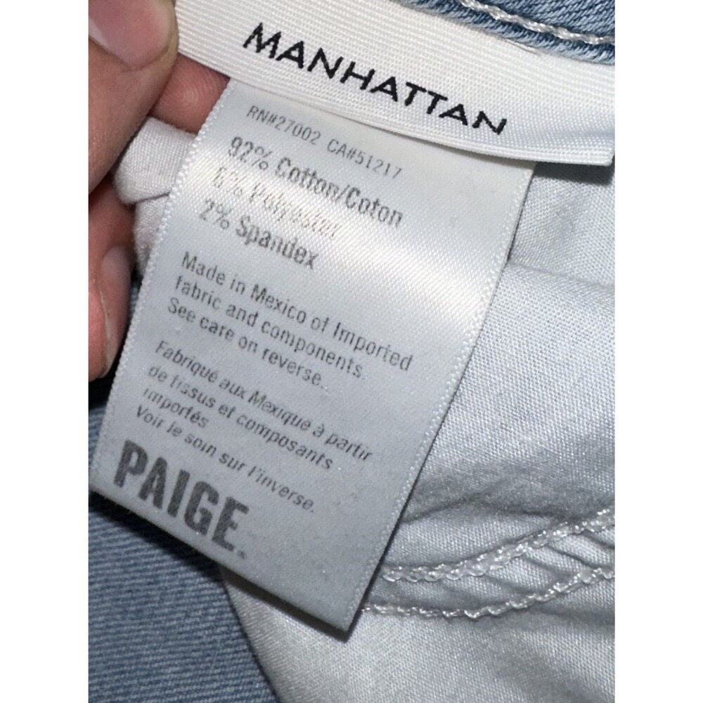Paige Manhattan Womens Bootcut Distressed Open Hem Jeans Size 30x30 (Tagged 31) - Picture 3 of 11